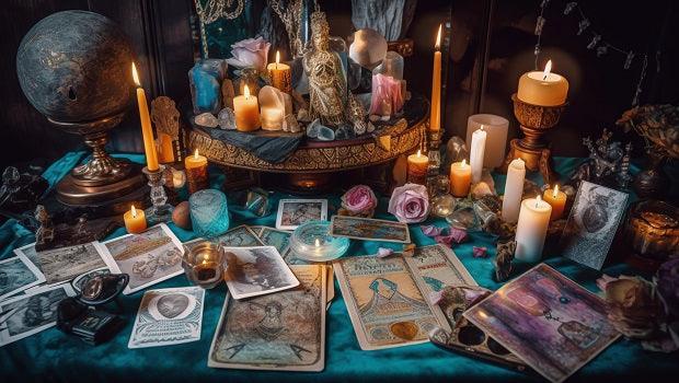 Symboles mystiques et outils de divination pour guider vos rituels spirituels.