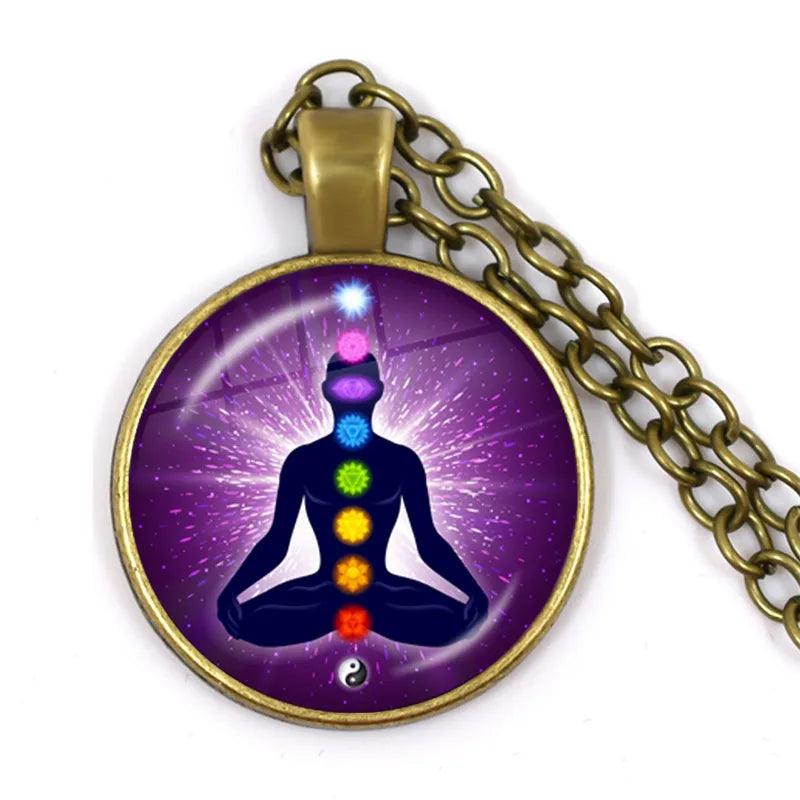 Collier de Guérison Chakra Reiki - Pendentif Spirituel pour Méditation et Pratiques Ésotériques - Variante