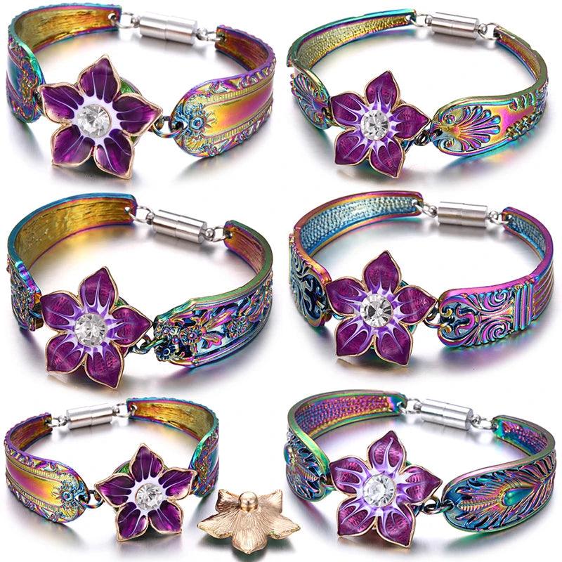 Bracelet Magnétique en Métal Coloré - Charme et Élégance pour Femme