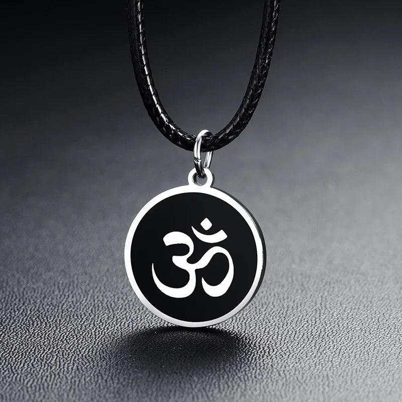 Collier Rond OM - Pendentif Ajustable Yoga et Bijou Spirituel pour Hommes