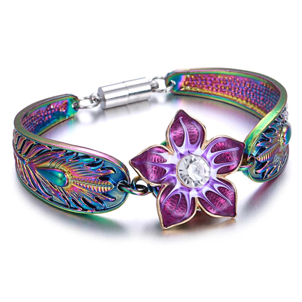 Bracelet Magnétique en Métal Coloré - Charme et Élégance pour Femme - Variante