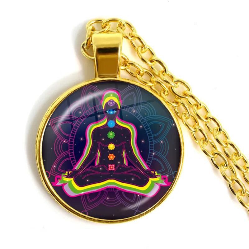 Collier de Guérison Chakra Reiki - Pendentif Spirituel pour Méditation et Pratiques Ésotériques