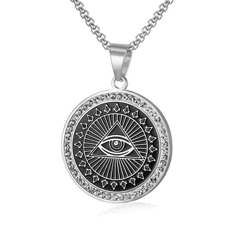 Pendentif en cuivre de forme ronde pour hommes - Accessoire de mode tendance