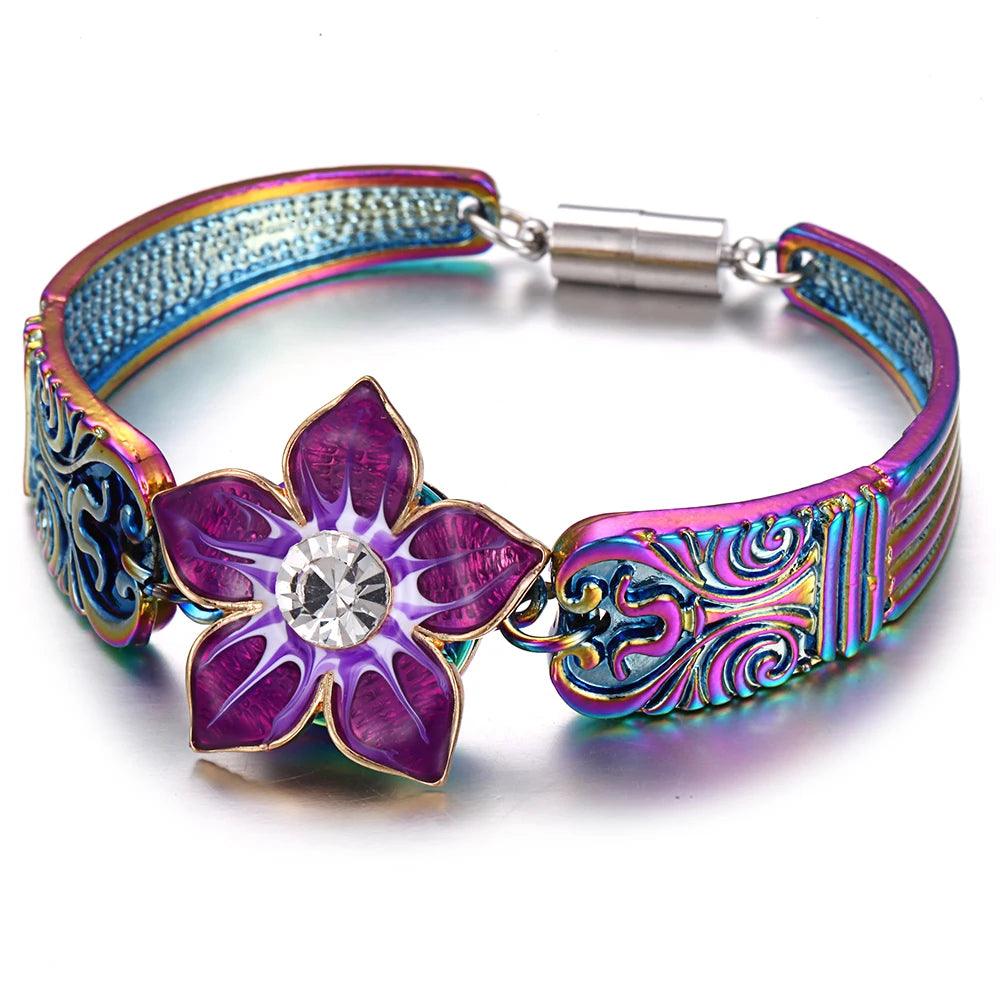 Bracelet Magnétique en Métal Coloré - Charme et Élégance pour Femme - Variante