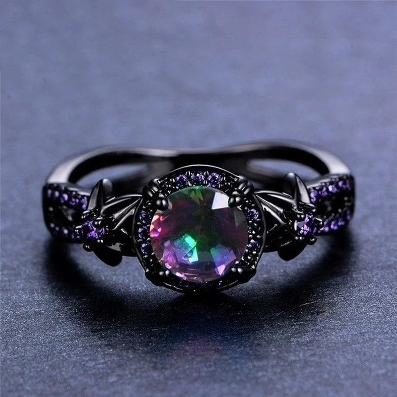 Bague Fleur en Topaze Mystique - Bijou Élégant et Spirituel - Variante