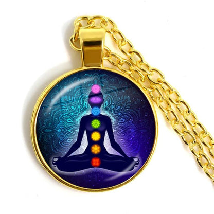 Collier de Guérison Chakra Reiki - Pendentif Spirituel pour Méditation et Pratiques Ésotériques - Variante