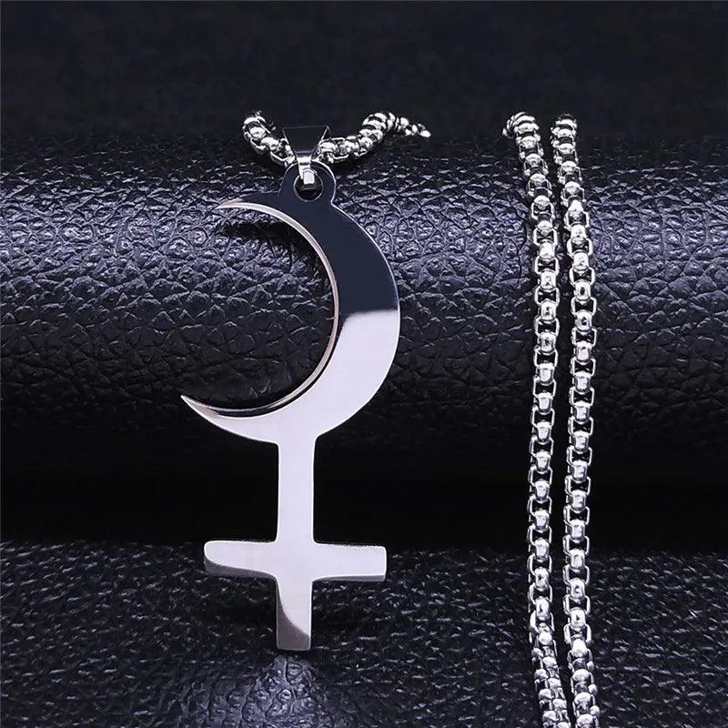 Collier Déesse Lilith - Symbole Mystique en Acier Inoxydable