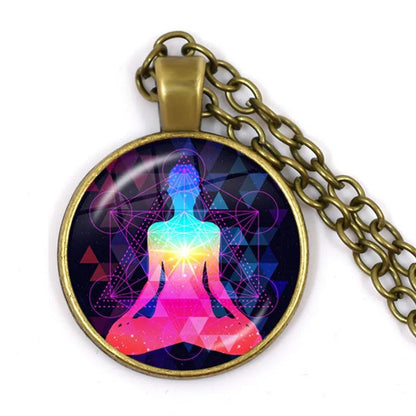 Collier de Guérison Chakra Reiki - Pendentif Spirituel pour Méditation et Pratiques Ésotériques - Variante