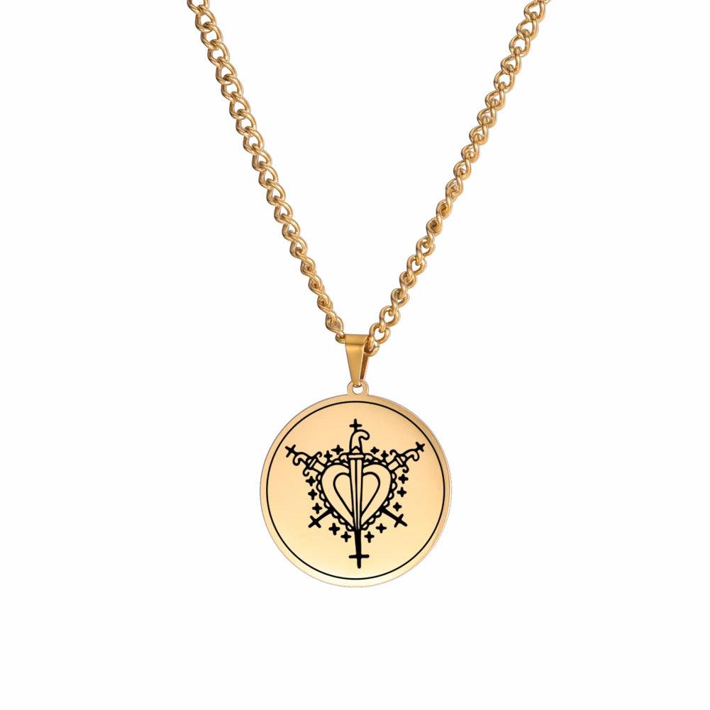 Collier Talisman Vintage en Acier Inoxydable Dawapara - Variante