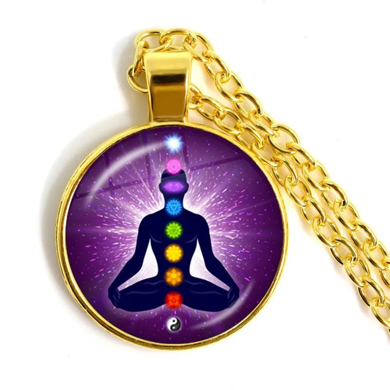 Collier de Guérison Chakra Reiki - Pendentif Spirituel pour Méditation et Pratiques Ésotériques - Variante