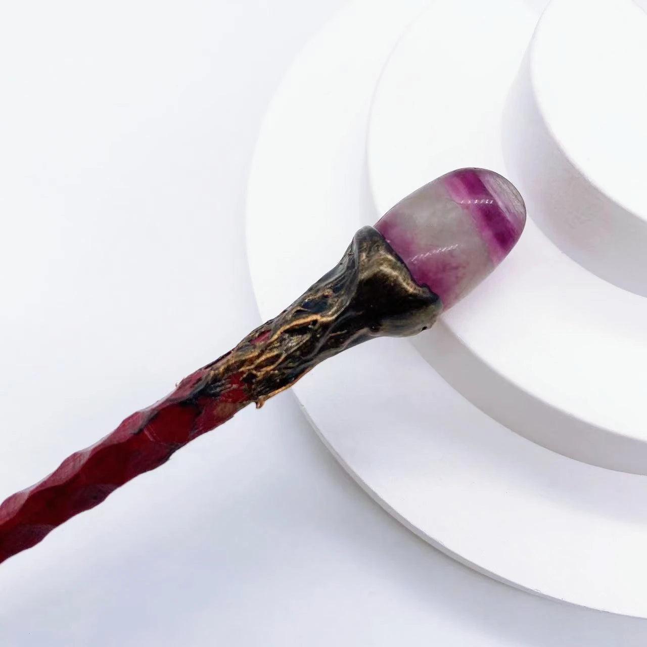 Baguette Magique en Quartz Rose - Sceptre de Sorcellerie et Guérison Reiki - Variante