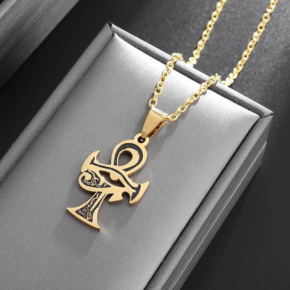 Collier Pendentif Œil de Dieu et Tête d’Aigle - Amulette Mystique et Protectrice pour Homme - Variante