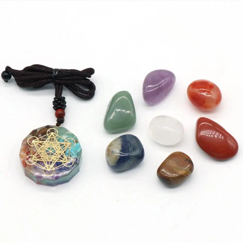 Ensemble de Pierres de Méditation Reiki - Kit 7 Chakras en Cristaux Naturels pour Yoga et Équilibre Énergétique