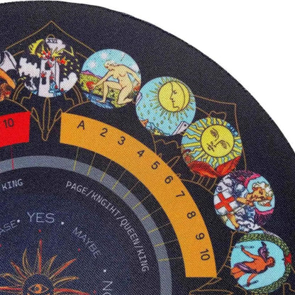 Planche à Pendule Ronde - Étoiles, Soleil et Lune pour Pratiques Ésotériques et Mystiques