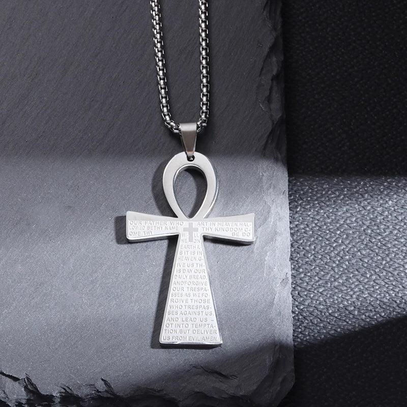 Collier Croix Inversée - Pendentif en Acier Inoxydable pour Pouvoir Spirituel et Mystique - Variante