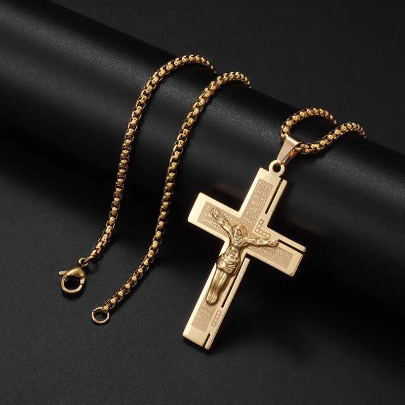 Collier Croix Inversée - Pendentif en Acier Inoxydable pour Pouvoir Spirituel et Mystique - Variante