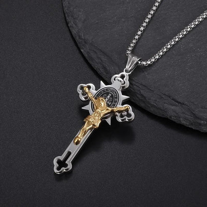 Collier Croix Inversée - Pendentif en Acier Inoxydable pour Pouvoir Spirituel et Mystique - Variante