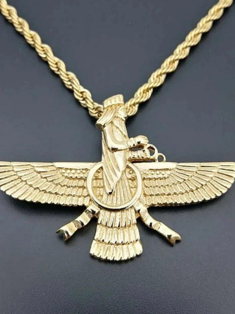 Pendentif Amulette de Zoroastrisme - Collier Mystique Ahura Mazda pour Hommes