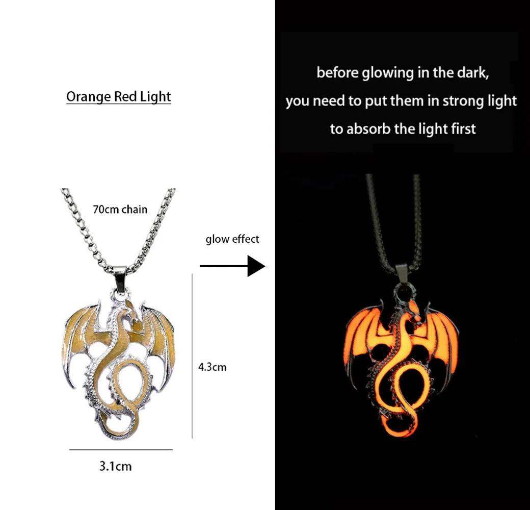 Collier Dragon Lumineux - Bijou Mystique pour Hommes et Femmes, Énergie Magique et Esotérique - Variante