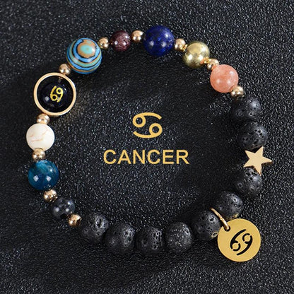 Bracelet en Pierre de Cristal du Zodiaque - Constellations et Breloques pour Femmes - Variante