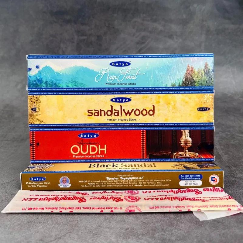 Collection d’Encens Indiens Nag Champa Satya - Bâtons Aromatiques pour Méditation