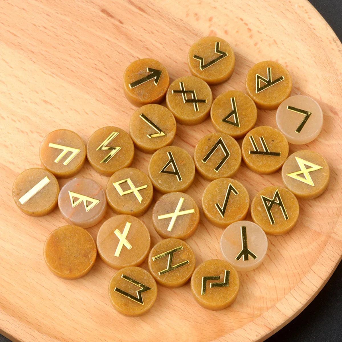 Ensemble d’Amulettes en Cristal Naturel - Runes et Symboles Sacrés - Divnation - Variante