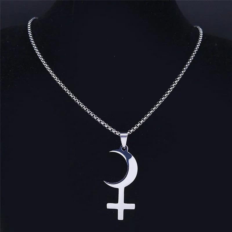 Collier Déesse Lilith - Symbole Mystique en Acier Inoxydable