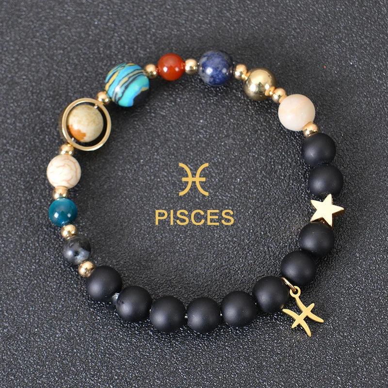 Bracelet en Pierre de Cristal du Zodiaque - Constellations et Breloques pour Femmes - Variante