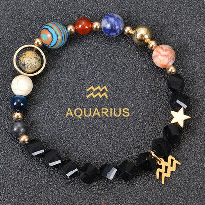 Bracelet en Pierre de Cristal du Zodiaque - Constellations et Breloques pour Femmes - Variante