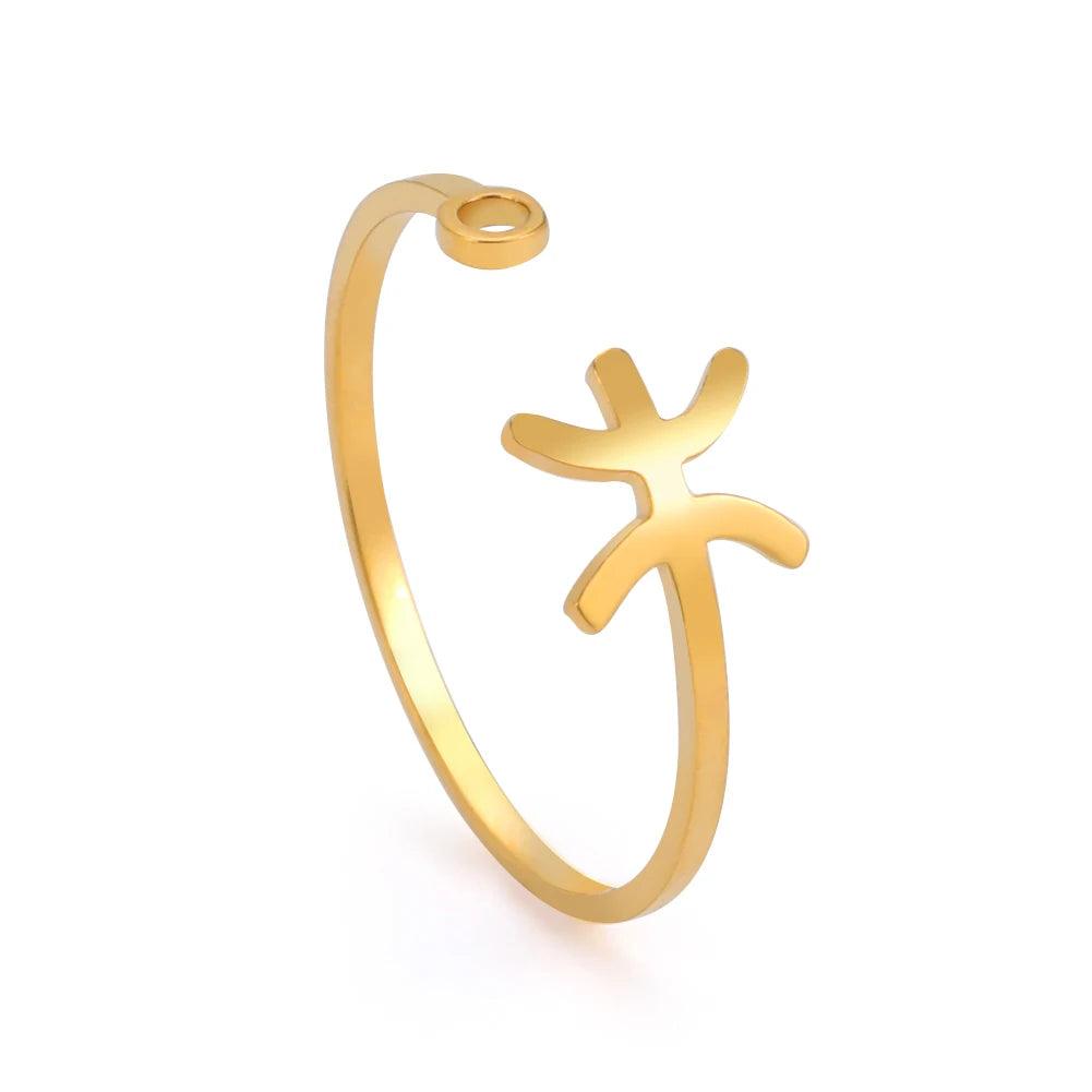 Bague Ajustable 12 Zodiaques - Élégance Minimaliste et Énergie Astrologique - Variante