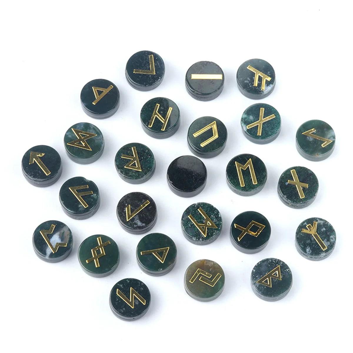 Ensemble d’Amulettes en Cristal Naturel - Runes et Symboles Sacrés - Divnation - Variante