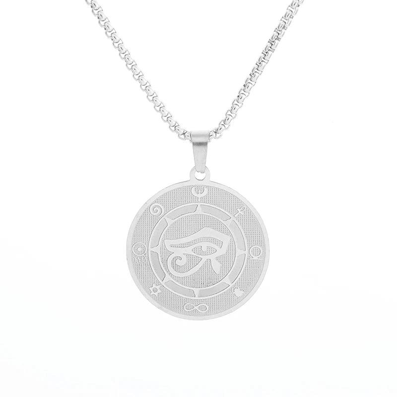 Pendentif en cuivre de forme ronde pour hommes - Accessoire de mode tendance - Variante