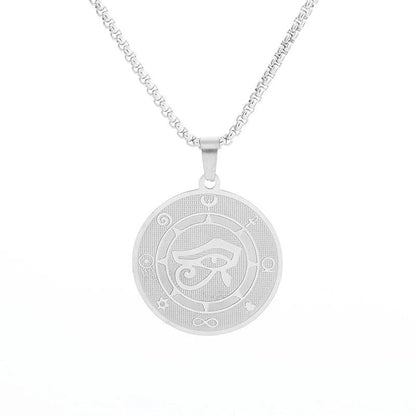 Pendentif en cuivre de forme ronde pour hommes - Accessoire de mode tendance - Variante