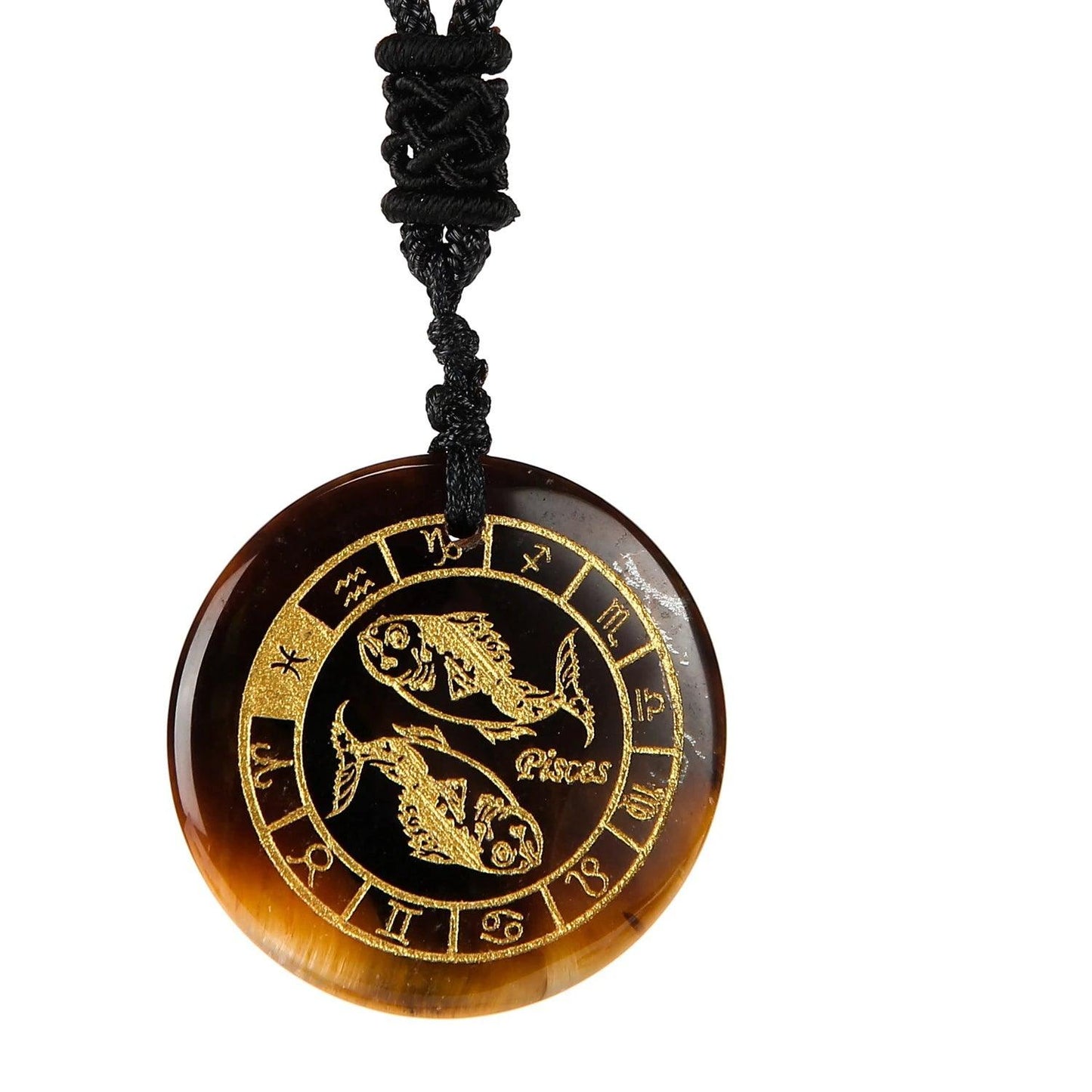 Pendentif en Pierre Naturelle Œil de Tigre - Amulette Mystique pour Chakras et Guérison Énergétique - Variante