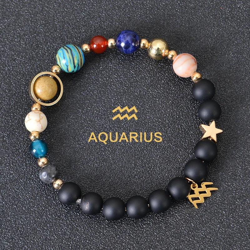 Bracelet en Pierre de Cristal du Zodiaque - Constellations et Breloques pour Femmes - Variante