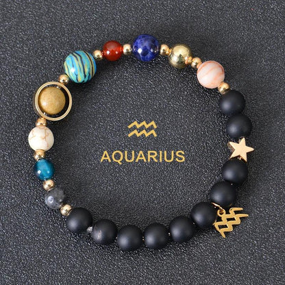 Bracelet en Pierre de Cristal du Zodiaque - Constellations et Breloques pour Femmes - Variante