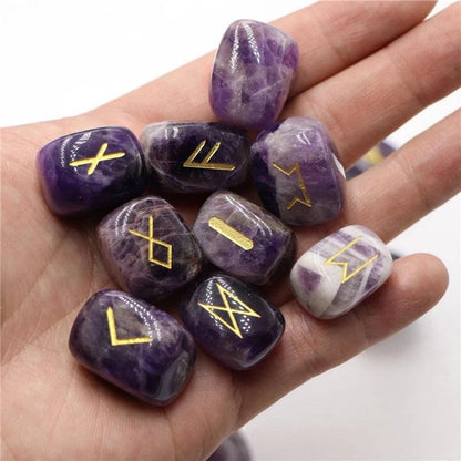 Ensemble de 25 Runes Naturelles en Agate Rose - Énergie Mystique et Divination