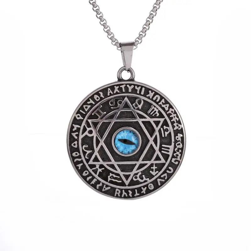 Pendentif en cuivre de forme ronde pour hommes - Accessoire de mode tendance - Variante