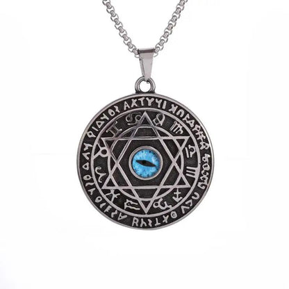 Pendentif en cuivre de forme ronde pour hommes - Accessoire de mode tendance - Variante