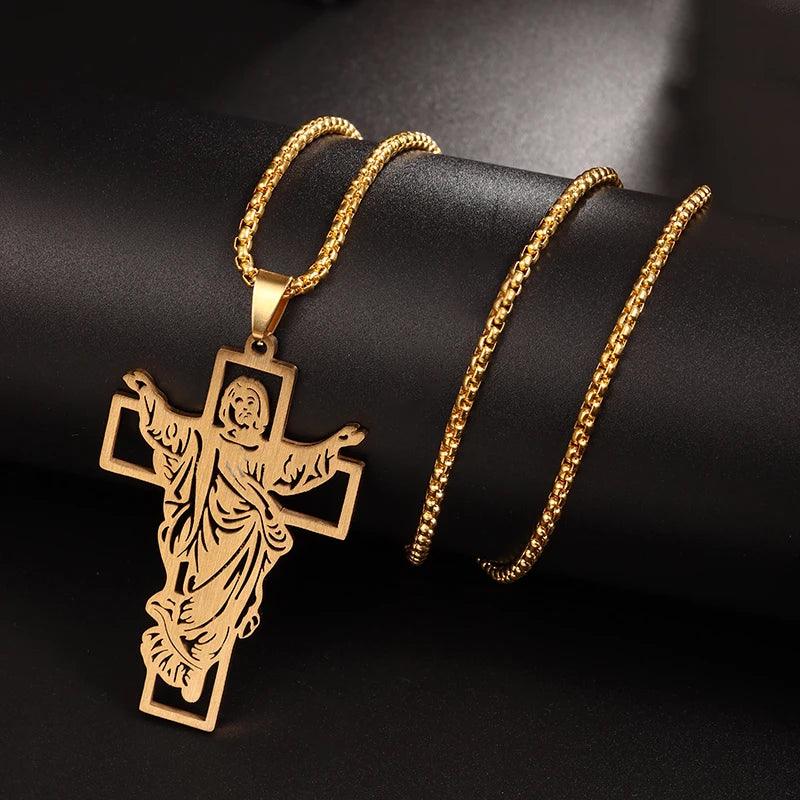 Collier Croix Inversée - Pendentif en Acier Inoxydable pour Pouvoir Spirituel et Mystique - Variante