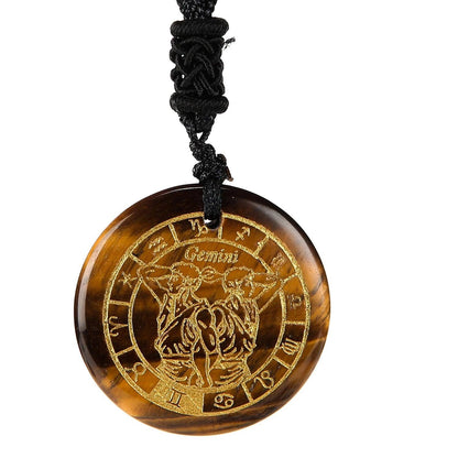 Pendentif en Pierre Naturelle Œil de Tigre - Amulette Mystique pour Chakras et Guérison Énergétique - Variante