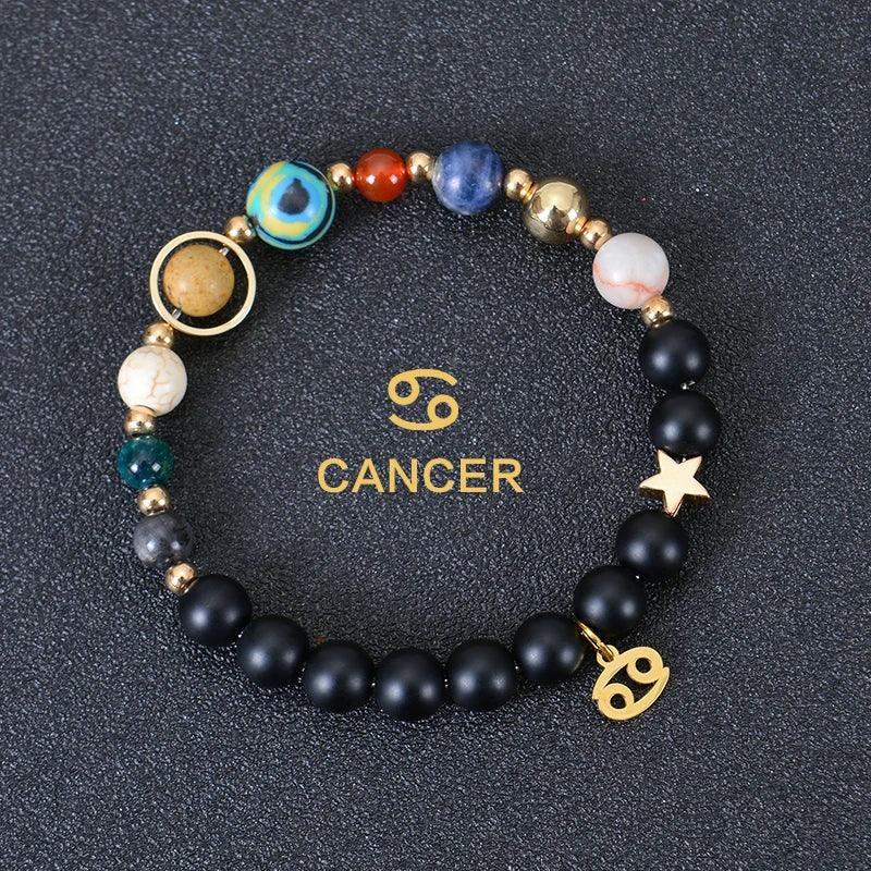 Bracelet en Pierre de Cristal du Zodiaque - Constellations et Breloques pour Femmes - Variante