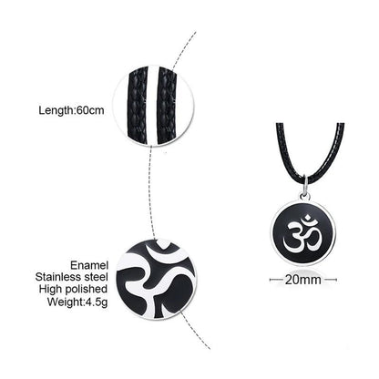 Collier Rond OM - Pendentif Ajustable Yoga et Bijou Spirituel pour Hommes