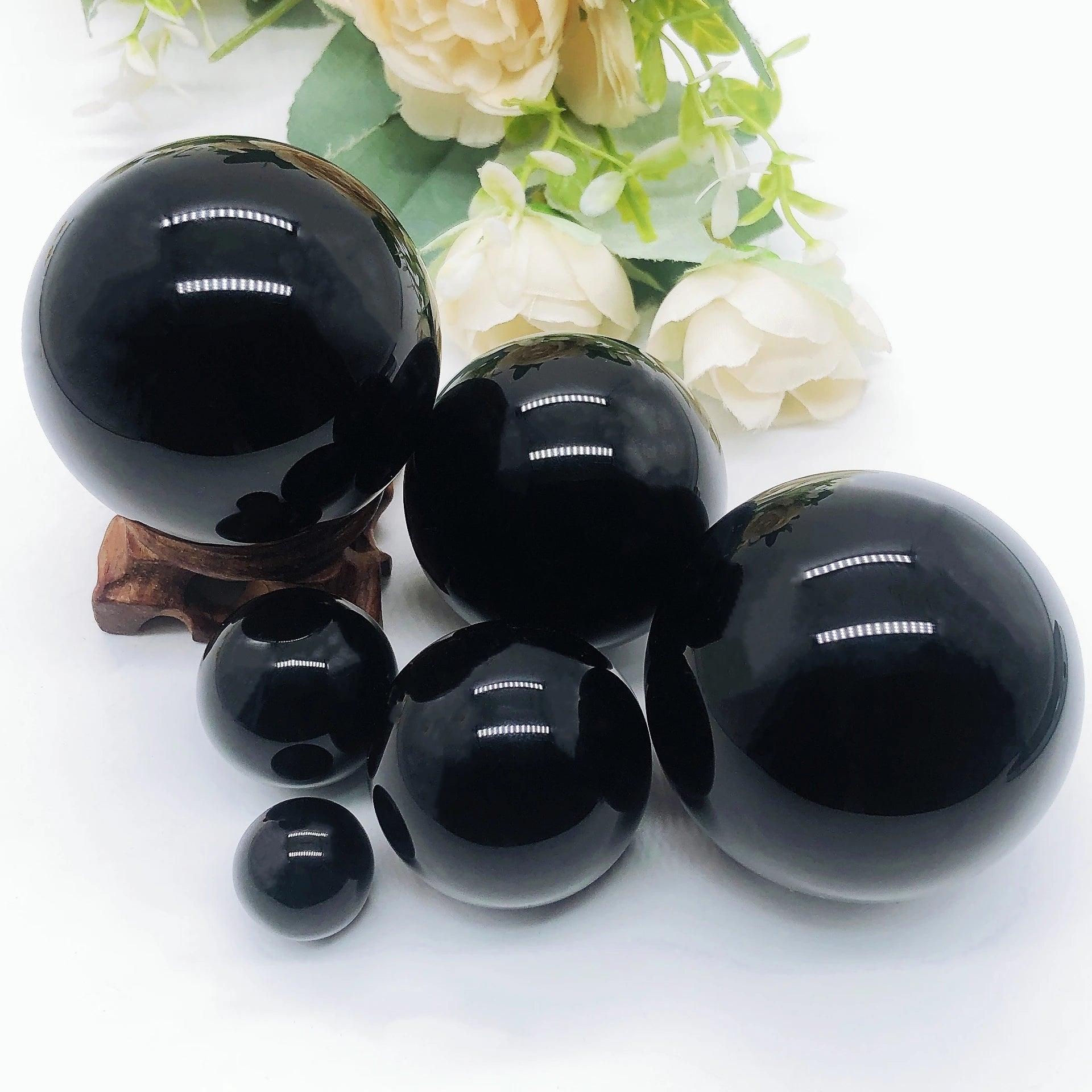 Sphère d’Obsidienne Noire Naturelle - Boule Magique pour Sorcellerie et Mysticisme