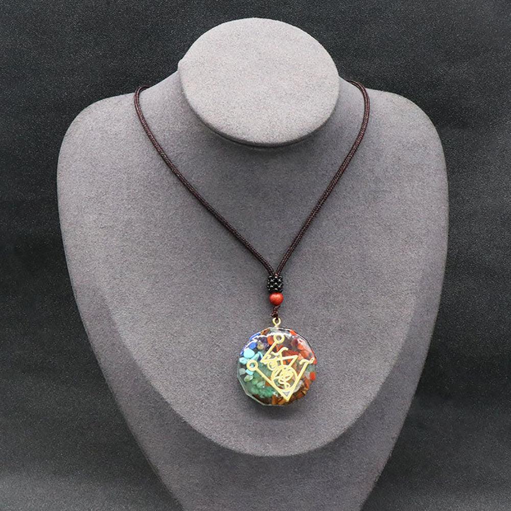 Collier Orgone 7 Chakras - Pendentif Géométrie Sacrée pour Protection Énergétique et Guérison Spirituelle