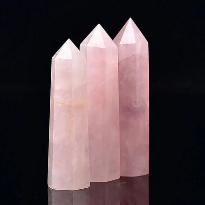 Pierre Naturelle et Baguette Citrine - Quartz Rose Mystique pour Décoration ésotérique et Rituel - Variante