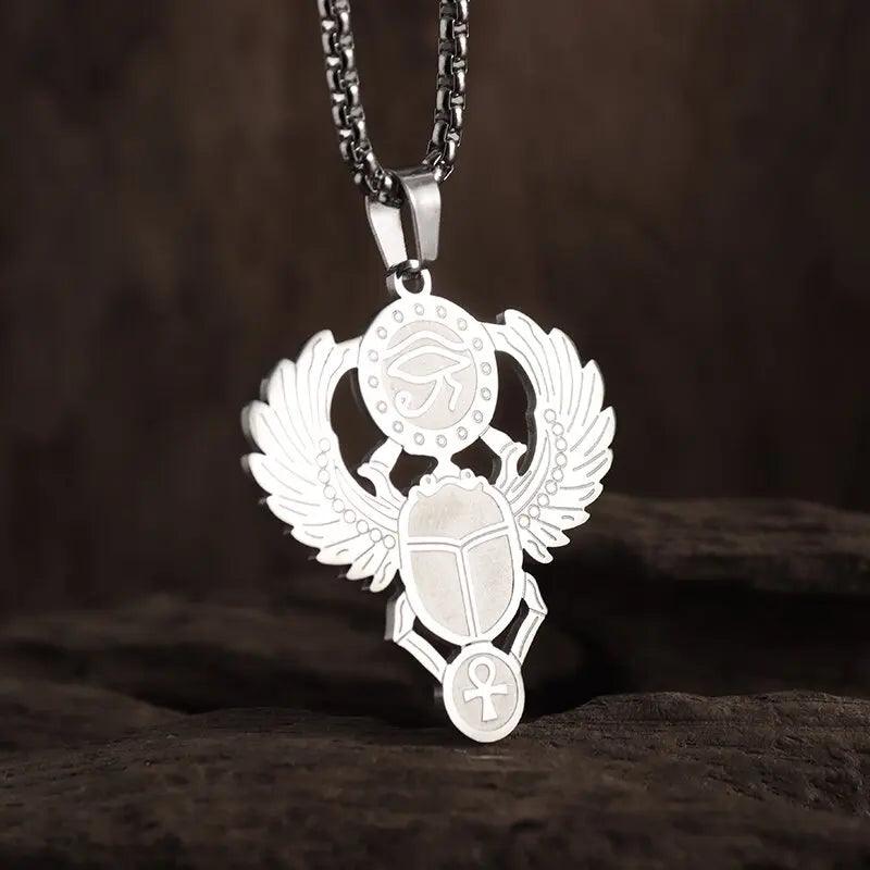 Collier Pendentif Œil de Dieu et Tête d’Aigle - Amulette Mystique et Protectrice pour Homme - Variante