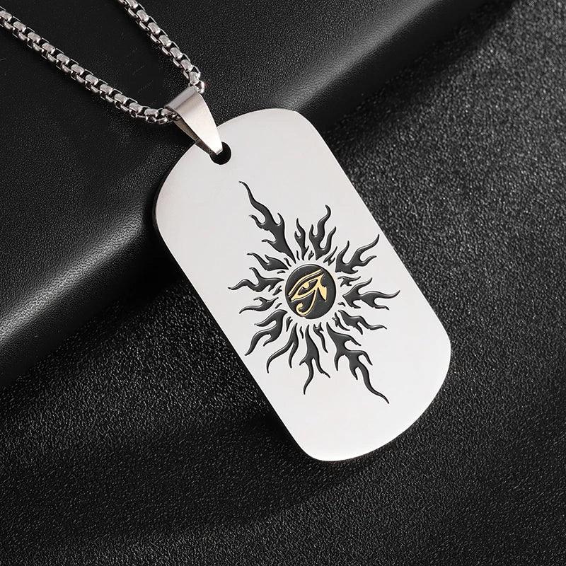 Pendentif en cuivre de forme ronde pour hommes - Accessoire de mode tendance