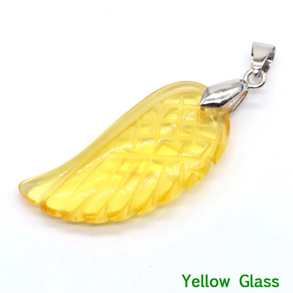 Pendentifs Ailes d'Ange en Pierres Naturelles 16x34mm - Variante