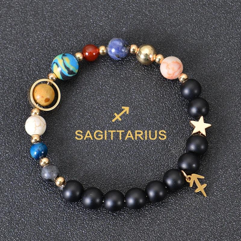 Bracelet en Pierre de Cristal du Zodiaque - Constellations et Breloques pour Femmes - Variante